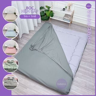 Ga thun lạnh Ý cao cấp, Ga nệm, Ga giường Bo Chun và 2 Mặt kéo khóa | 1m 1m2 1m4 1m6 1m8