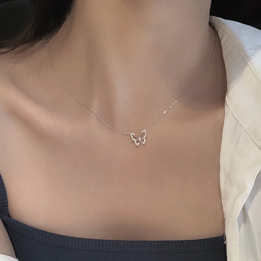 Dây chuyền bạc nữ Lolie Accessories, vòng cổ bạc mặt hồ điệp xinh xắn Butterfly Necklace