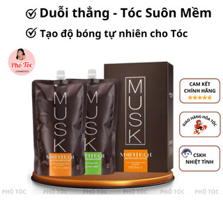 Bộ duỗi ép tóc suôn mềm bóng tóc mocheqi musk 1000mlx2 - chính hãng