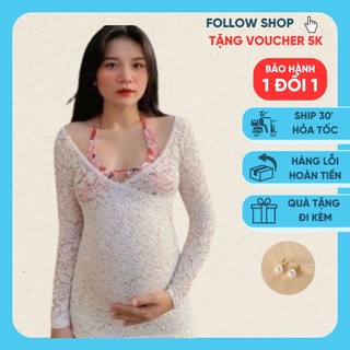 Váy lưới ren viền hoa không ngứa cho mẹ bầu . bikini mẹ bầu siêu xinh