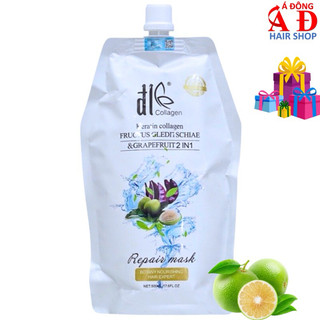 Kem hấp ủ tóc bưởi bồ kết phục hồi mềm mượt tóc ĐL DLE Collagen Grapefruit 500ML