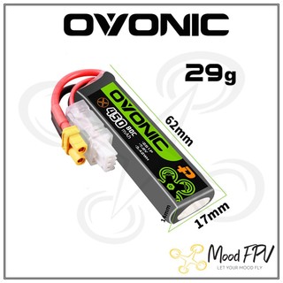 Pin lipo ovonic fpv 450mah 2s 7.4v 80c chính hãng
