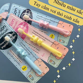 Bàn chải đánh răng lông tơ siêu mềm mịn cho bé từ 2 -10 tuổi cho bé tập đánh hình con vật dễ thương.