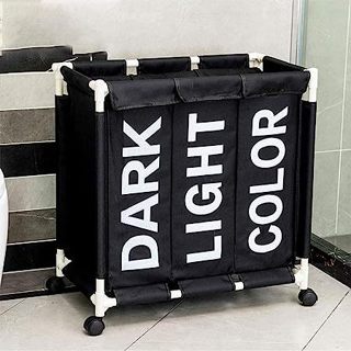 Giỏ Đựng Quần Áo MoKa Bằng Vải Oxford Có Bánh Xe Chống Ẩm, Giỏ Đựng Đồ Chia Ngăn Có Nắp Tại Nhà