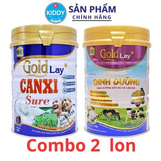 Combo 1 lon Goldlay canxi 900g + 1 lon Goldlay dinh dưỡng 900g