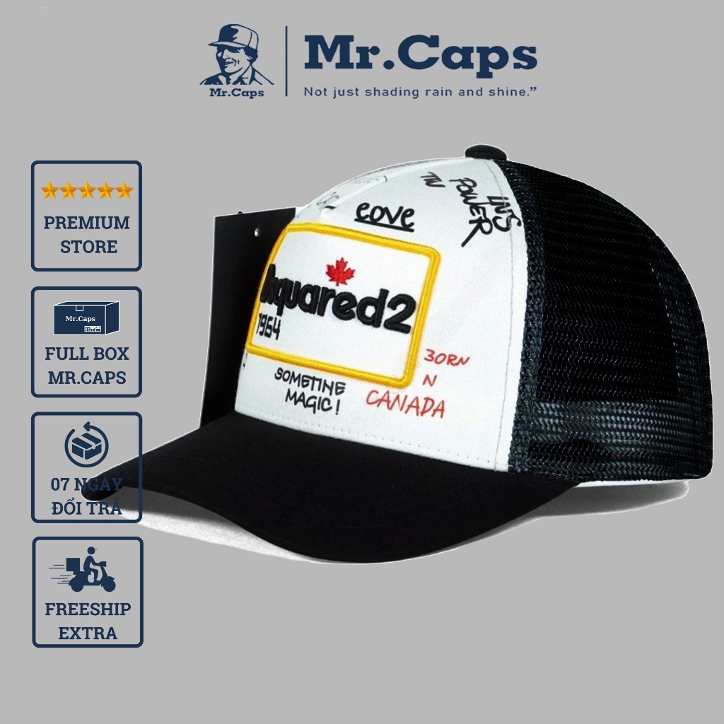 Mũ lưỡi trai Dsquared2 khoá nút thời trang nam nữ phối lưới - Nón lưới kaki Dsquared2 unisex MR01