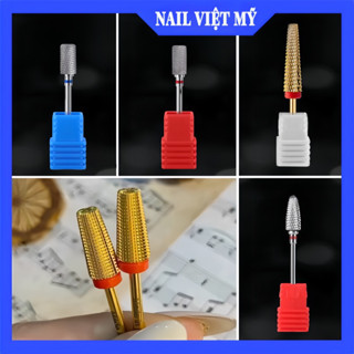 Đầu mài thép titan 5in1 mài mịn - phá bột gel - mài phá sơn gel - mài chân móng úp.