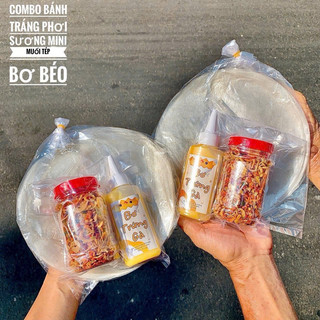 COMBO siêu rẻ bánh tráng phơi sương muối tép hành NHỎ ( Tặng Bơ )