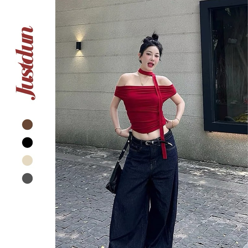 [Tặng Dây] Áo Trễ Vai Nữ JUSTDUN Z24 – Chất Cotton Mềm Mịn, Co Giãn Nhẹ, Form Ôm Đẹp, Tôn Dáng | BigBuy360 - bigbuy360.vn
