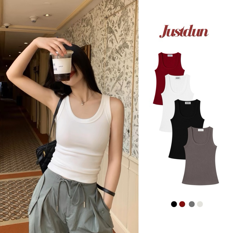 Áo tanktop ba lỗ gân tăm Justdun basic B4