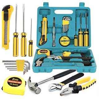 Bộ Dụng Cụ Sửa Chữa 16 Món Gồm Cờ Lê Kìm Búa Kéo Mỏ Lết Tua Vít Lục Giác Thước Đo Bút Thử Điện Đa Năng V8888