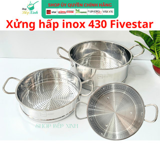 Xửng hấp inox 430 cao cấp FIVESTAR 32cm | 30cm | 28cm , tặng 1 vá canh - hàng chính hãng