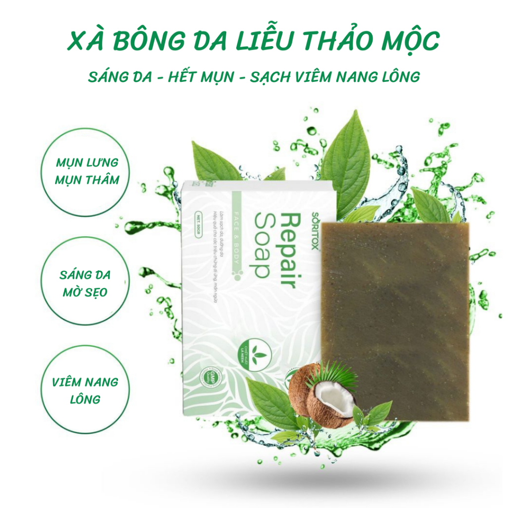  Xà Bông Da Liễu dùng cho Mụn Lưng Mụn Viêm Da Thâm Nám Da Sỉn Màu Viêm Nang Lông  Vỏ Trắng  