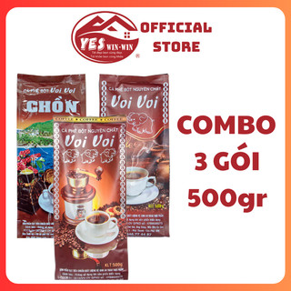 Combo 3 bịch 500gr cà phê chồn cà phê voi 1 cà phê voi 3 giá khách trải nghiệm trộn chung 1.5kg cafe