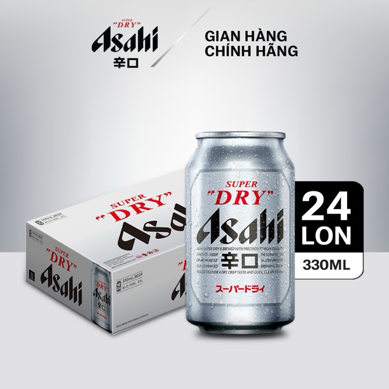 Bia Asahi Super "DRY" thùng 24 lon 330ml