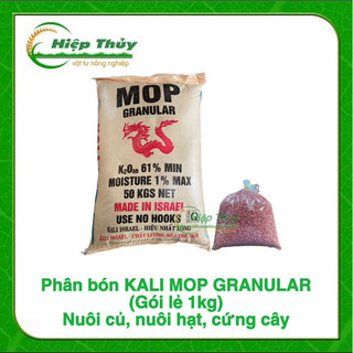 Phân bón mop kali granular đỏ nuôi củ , nuôi hạt, cứng cây | gói 1kg