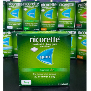 Kẹo cao su cai thuố lá Nicorette Gum 210 viên