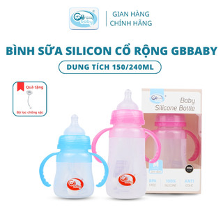 GB-Baby Bình sữa Silicon 240ml cổ rộng