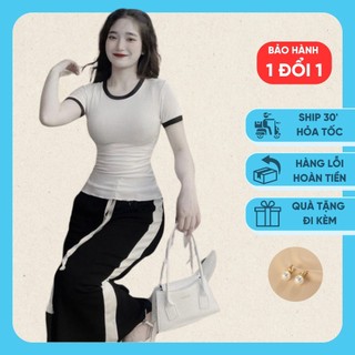 hoả tốc set váy sọc kèm chân váy siêu hót dáng dài