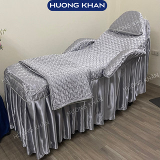 Ga giường tiêm filler, drap giường điện phun xăm chất liệu Lụa Phi Bóng mềm mát, không nhăn