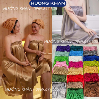 Váy quây spa vải lụa cao cấp, chất vải mát, dày dặn, chun chắc chắn, sẵn nhiều màu