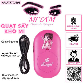 Quạt có gương , quạt thổi mi , quạt sấy mi _ Dụng cụ nối mi _ Phụ liệu nối mi Mi Tâm
