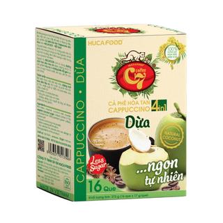 Cà phê dừa hòa tan cappuccino 4in1 - con chồn vàng c7 - hộp 16que x 17gr