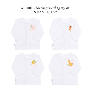 Áo cài giữa trắng tay dài 0001 - hello bnb