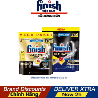 Viên rửa bát Finish Quantum Ultimate - Ultimate All in One Plus 14+ tính năng rửa siêu sạch