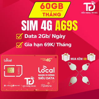 SIM 4G SKY79/ SKY69D , LOCAL A69/A69S/A79S/A89F/A119S Data 60 -180GB/ Tháng - Free Gọi - Free Tháng Đầu - Phí Duy Trì Rẻ