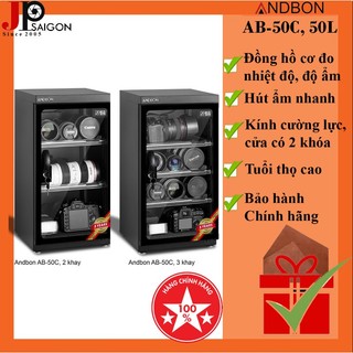 Tủ chống ẩm máy ảnh andbon ab-50c, 50 lít + quà tặng