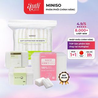 Bông tẩy trang Miniso 180-475-800-1000 BTT miếng dày, mỏng và dai