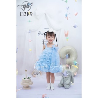 Đồ bé gái váy bé gái đầm bé gái thiết kế hai dây bèo tầng nhún quỳnh boutique
