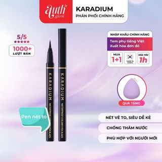 Kẻ mắt dạ nét to dễ kẻ Karadium Waterproof Eyeliner Pen Black chống nước VỎ NÂU