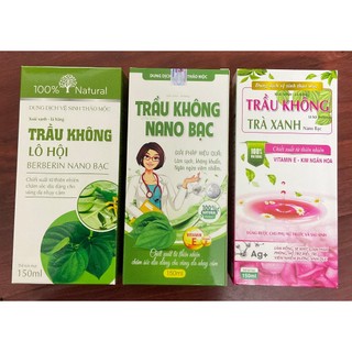 Dung dịch vệ sinh phụ nữ TRẦU KHÔNG - Lô Hội, Trà Xanh, Nano Bạc giúp làm sạch kháng khuẩn ngăn ngừa viêm nhiễm