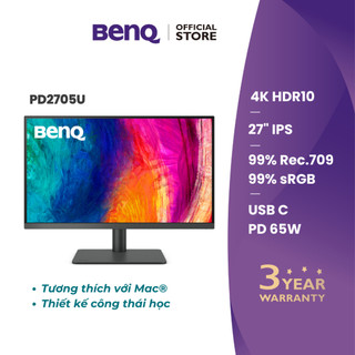 Màn hình đồ họa benq pd2705u _ 27 inch 4k uhd ips usb c, srgb, hdr10, eye-are tương thích mac