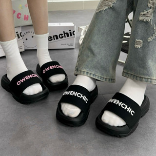 Dép Owenchic Logo Thêu (OWC.3) Nam Nữ Quai Dán Đế Cao / Kèm Hộp / Bảo Hành / Hỗ Trợ Đổi Size owenchic