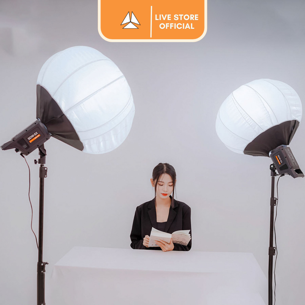 Bộ Đèn Chụp Studio Hình Cầu Bediro BD-400S chụp ảnh quay video livestream chuyên nghiệp, Bộ đèn Ngàm