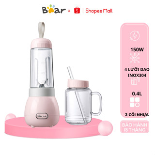 Máy Xay Sinh Tố Cầm Tay 0.4L Bear LLJ-C04W1, CS 150W, 2 Cối Xay Đá Viên Nhỏ, Chính Hãng, BH 18 tháng