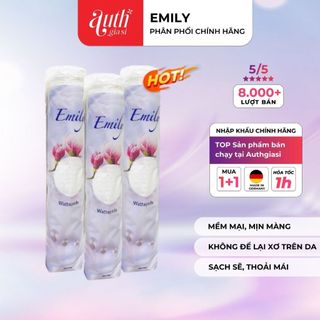 Bông tẩy trang Emily Đức 120 miếng mỏng mềm mịn dai BTT ( Mẫu Mới 2023 )