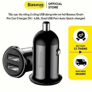 Tẩu sạc đa năng 2 cổng USB dùng trên xe hơi Baseus Grain Pro Car Charger