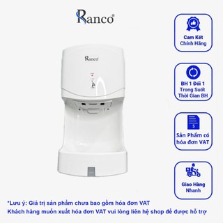Máy sấy tay tự động RANCO cảm ứng thông minh có cảm biến hồng ngoại, 2 chế độ gió nóng mát - R08850