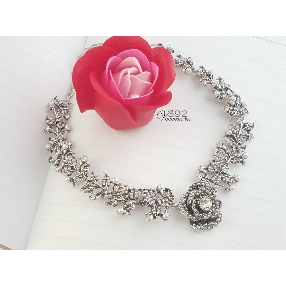 Vòng cổ choker hoa hồng sang chảnh - D385 D378 MD002