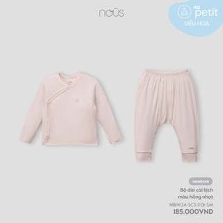 Nous Newborn bộ dài tay cài lệch màu sắc trơn cho bé trai, gái quần áo sơ sinh cho bé 0 -5kg NOUS chính hãng BST T7