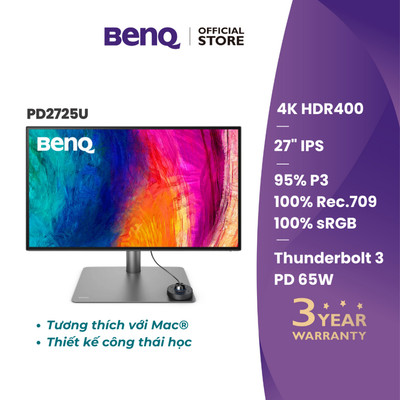BenQ PD2725U_Màn hình đồ họa 27 inch 4K UHD IPS 100% sRGB 95% P3 Thunderbolt 3 tương thích Mac