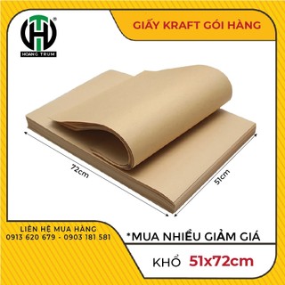 Giấy xi măng, giấy kraft, khổ: 51x72cm gói hàng, gói quà hoặc làm mẫu thiết kế rập trong ngành may