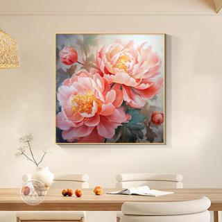 Tranh Treo Tường Phòng Khách, Tranh Trang Trí, Tranh Hoa Mẫu Đơn ,Tranh Gương, Tranh Canvas Cao Cấp