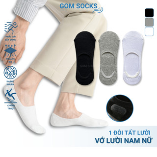 Tất vớ lười trơn nam nữ GOM SOCKS, chống tuột gót, chất liệu cotton co giãn mềm mại, thoáng khí - TAT-LUOI-02-1DOI