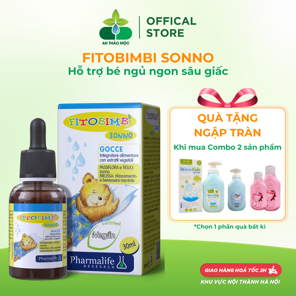 Siro Giúp Bé Ngủ Ngon FITOBIMBI Sonno Bé Ngủ Tự Nhiên Ngủ Sâu Giấc Giảm Căng Thẳng