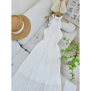( Hàng có sẵn ) Đầm maxi ren cổ yếm